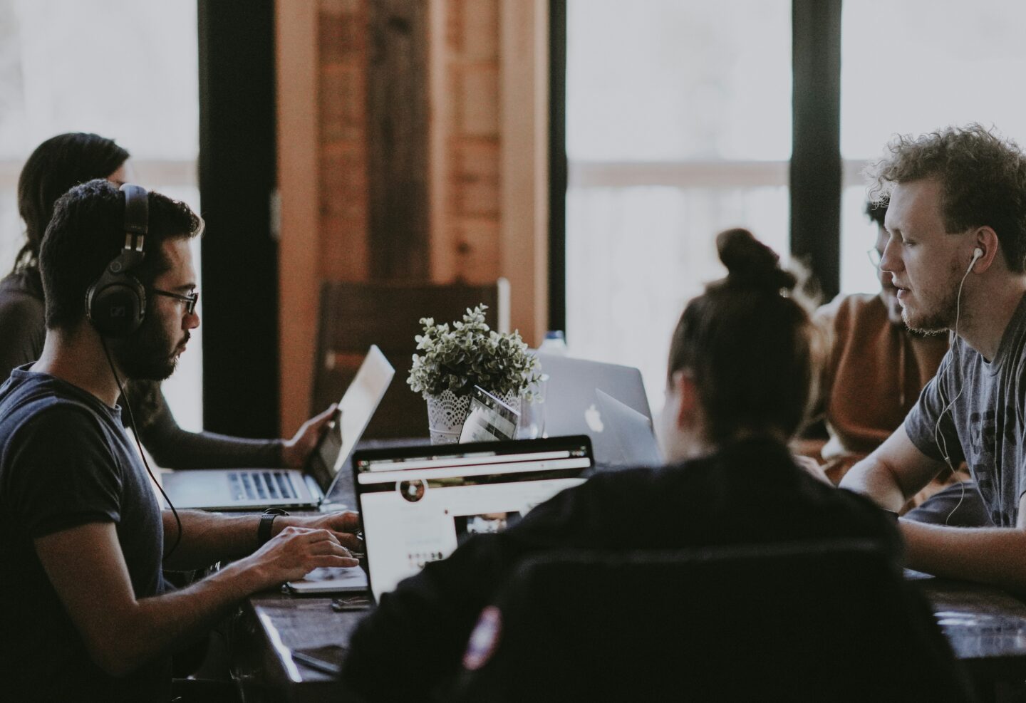 Group of entrepreneurs working on their websites and digital presence